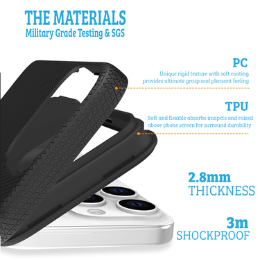 iPhone 12 Pro Max Compatible Case With Rugged Shockproof - Black
